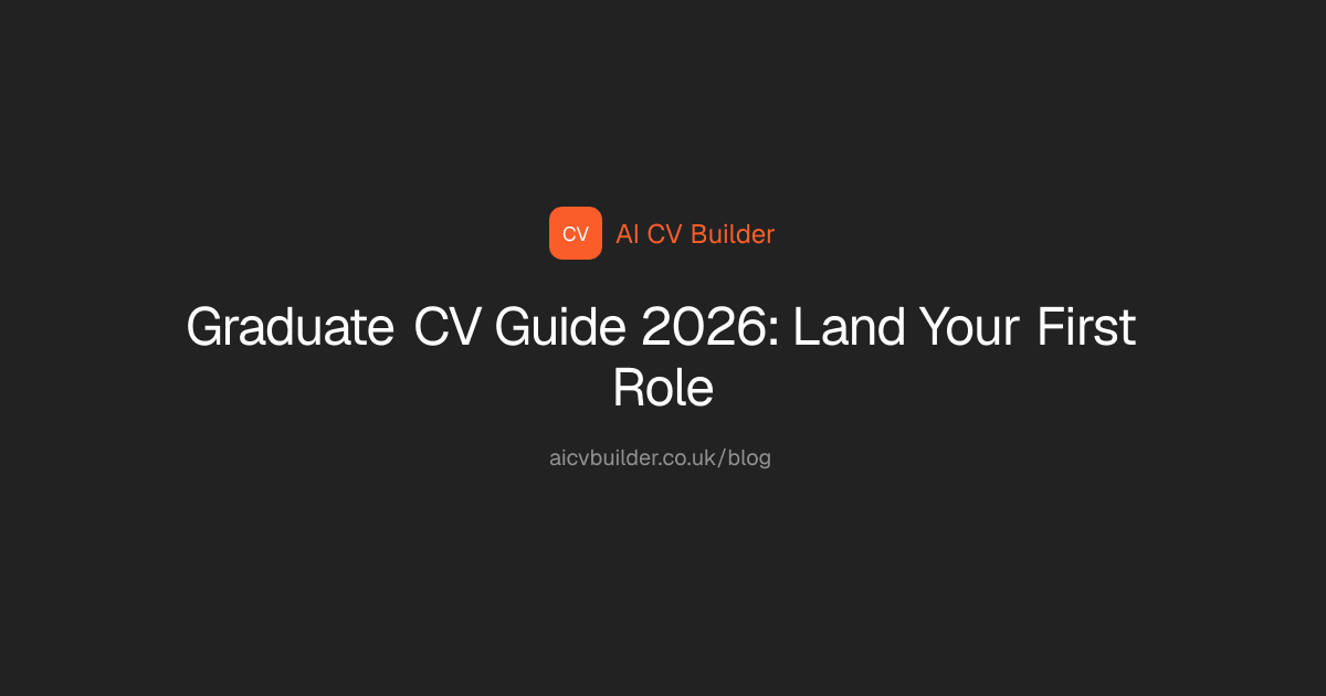 Graduate CV Guide 2026: Land Your First Role